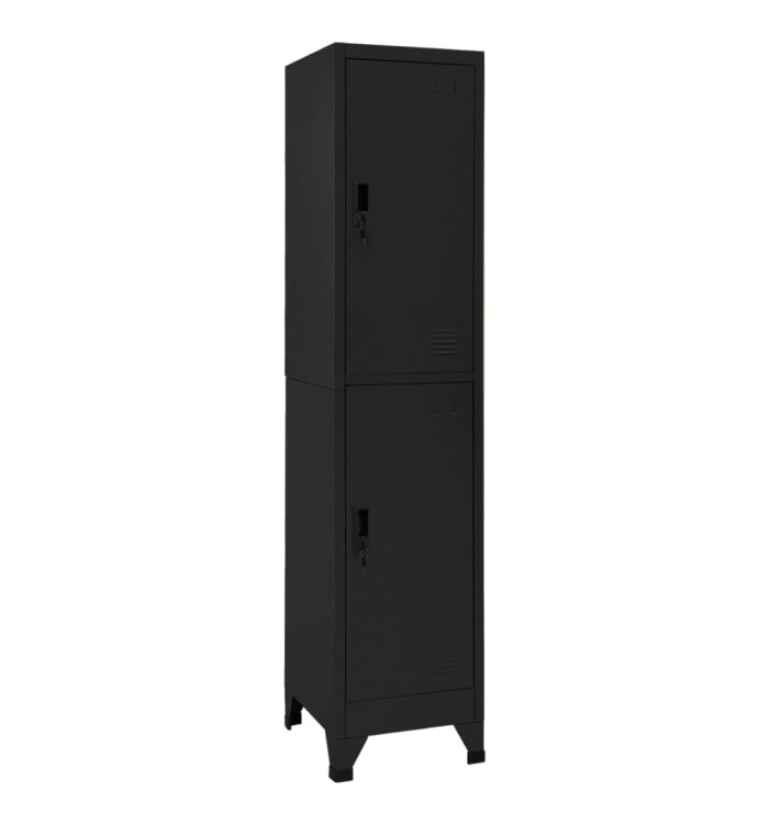 Armoire à casiers Noir 38x45x180 cm Acier | Mobilier & Déco