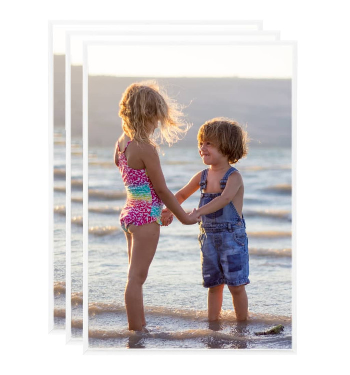Collage de cadres photo 3 pcs au mur table Blanc 21x29,7 cm MDF | Mobilier & Déco