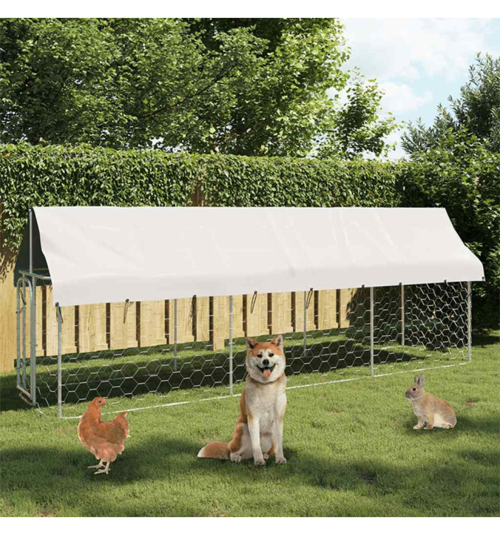 Chenil extérieur avec toit 400x100x150 cm | Mobilier & Déco