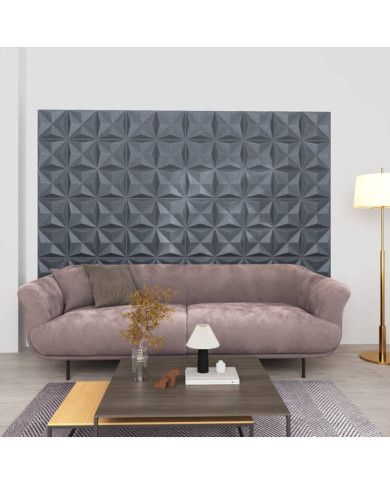 Panneaux muraux 3D 12 pcs 50x50 cm gris origami 3 m² | Mobilier & Déco