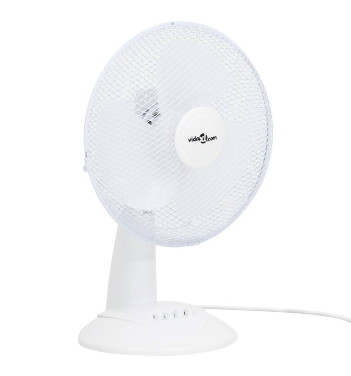 Ventilateur de table 3 vitesses 30 cm 40 W Blanc | Mobilier & Déco
