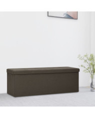Banc de rangement pliable Marron foncé Faux lin | Mobilier & Déco