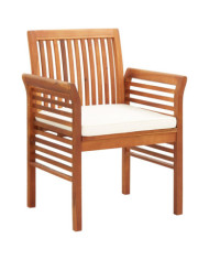 Chaises à manger de jardin et coussins lot de 8 Bois acacia | Mobilier & Déco