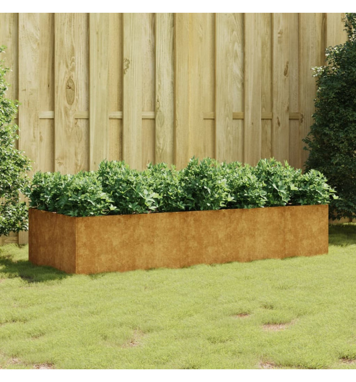Lit surélevé de jardin 200x80x40 cm acier corten | Mobilier & Déco