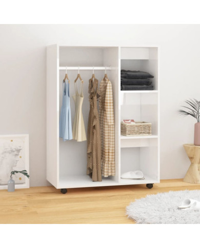 Garde-robe Blanc brillant 80x40x110 cm Bois d’ingénierie | Mobilier & Déco
