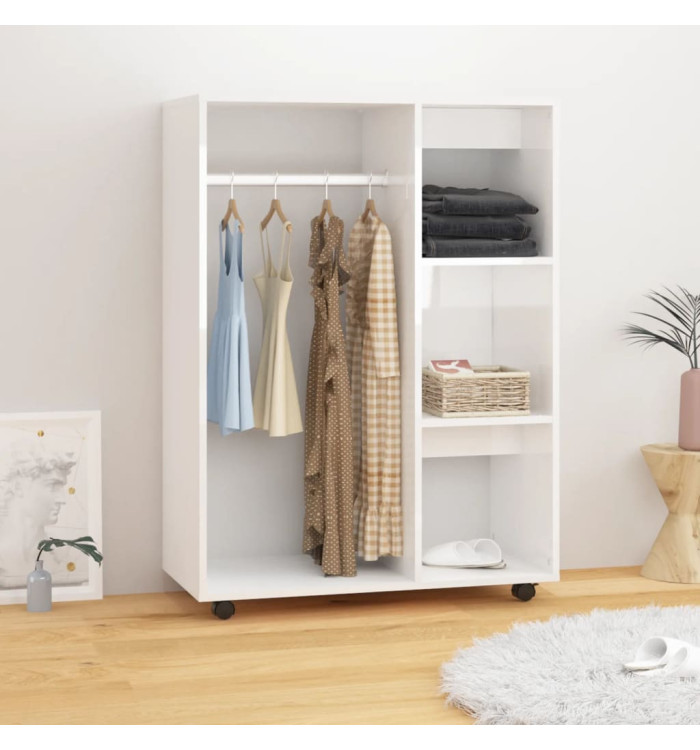 Garde-robe Blanc brillant 80x40x110 cm Bois d’ingénierie | Mobilier & Déco