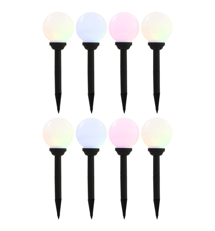 Lampes solaires sphériques LED de jardin 8 pcs 15 cm RVB | Mobilier & Déco