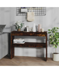 Table console Chêne fumé 102x30x80 cm Bois d'ingénierie | Mobilier & Déco