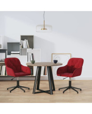 Chaises pivotantes à manger lot de 2 Rouge bordeaux Velours | Mobilier & Déco
