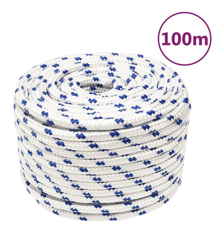 Corde de bateau Blanc 14 mm 100 m Polypropylène | Mobilier & Déco