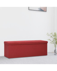 Banc de rangement pliable Rouge bordeaux Faux lin | Mobilier & Déco