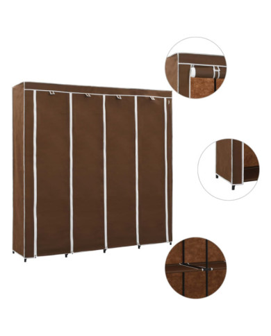Garde-robe avec 4 compartiments Marron 175x45x170 cm | Mobilier & Déco