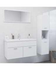 Ensemble de meubles de salle de bain Blanc Bois d'ingénierie | Mobilier & Déco