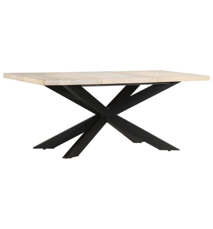 Table à dîner 180x90x76 cm Bois de manguier massif blanchi | Mobilier & Déco