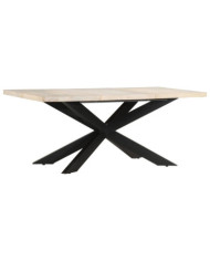 Table à dîner 180x90x76 cm Bois de manguier massif blanchi | Mobilier & Déco