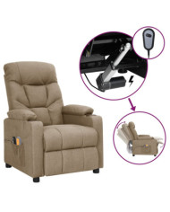 Fauteuil électrique de massage Taupe Tissu | Mobilier & Déco