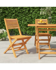 Chaises de jardin pliantes lot de 2 47x62x90cm bois massif teck | Mobilier & Déco