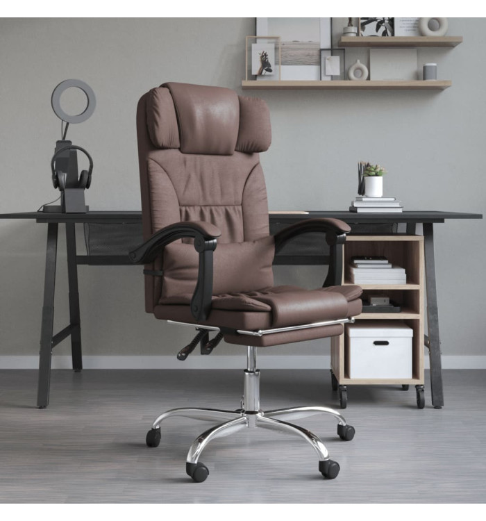 Fauteuil de massage inclinable de bureau Marron Similicuir | Mobilier & Déco