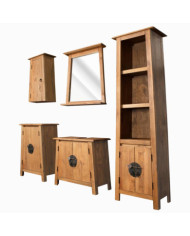 Ensemble de salle de bains 5 pcs Pinède solide | Mobilier & Déco