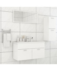Ensemble de meubles de bain Blanc brillant Bois d'ingénierie | Mobilier & Déco