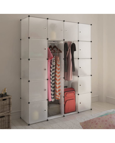 Armoire modulaire 14 compartiments blanc 37 x 146 x 180,5 cm | Mobilier & Déco