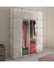Armoire modulaire 14 compartiments blanc 37 x 146 x 180,5 cm | Mobilier & Déco
