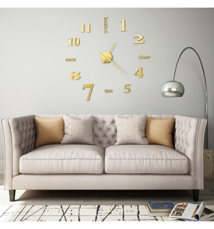 Horloge murale 3D Design moderne 100 cm XXL Doré | Mobilier & Déco