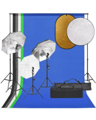 Kit de studio photo avec éclairage toile de fond et réflecteur | Mobilier & Déco