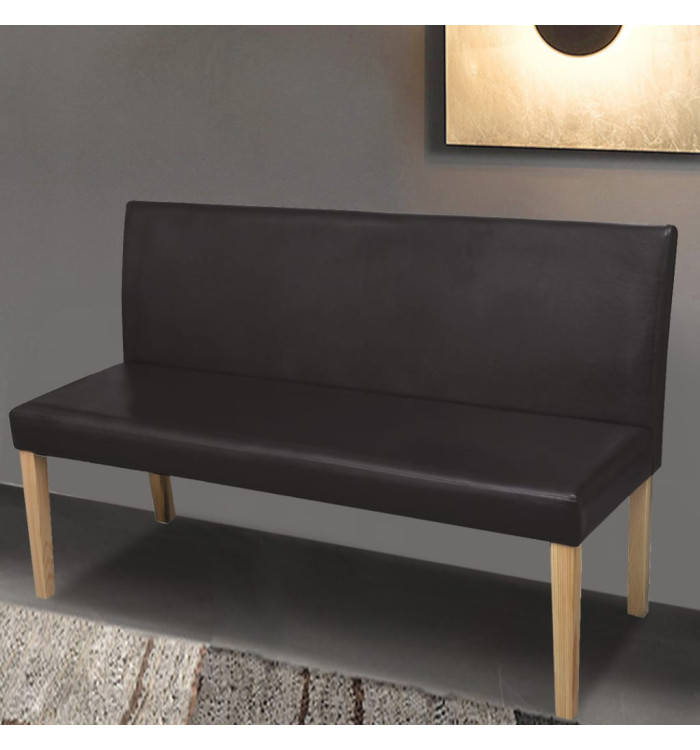 Banc 139,5 cm Marron foncé Similicuir | Mobilier & Déco