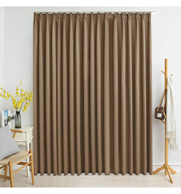 Rideau occultant avec crochets Taupe 290x245 cm | Mobilier & Déco