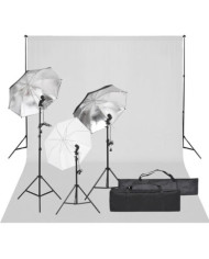 Kit de studio photo avec éclairage et toile de fond | Mobilier & Déco