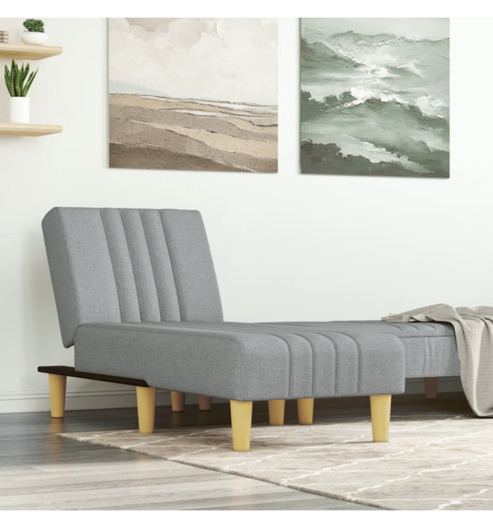 Chaise longue gris clair tissu | Mobilier & Déco