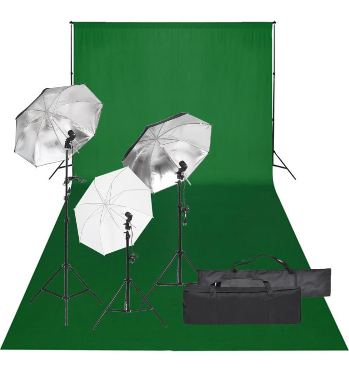 Kit de studio photo avec éclairage et toile de fond | Mobilier & Déco