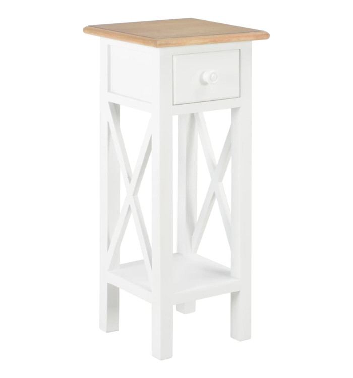 Table d'appoint Blanc 27 x 27 x 65,5 cm Bois | Mobilier & Déco