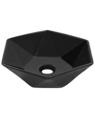 Lavabo 41x36,5x12 cm Céramique Noir | Mobilier & Déco