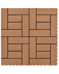 Carreaux de terrasse 22 pcs 30 x 30 cm 2 m² WPC Marron | Mobilier & Déco