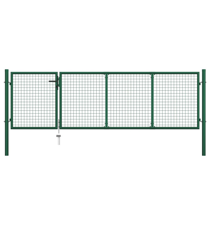 Portillon Acier 350x100 cm Vert | Mobilier & Déco