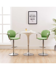 Tabourets de bar avec accoudoir lot de 2 vert similicuir | Mobilier & Déco