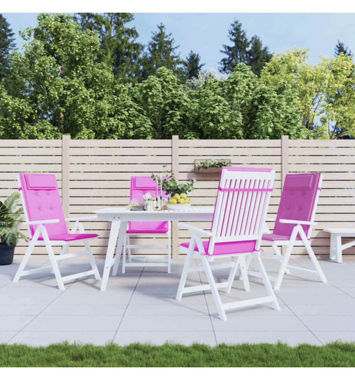 Coussins de chaise à dossier haut lot de 4 rose tissu oxford | Mobilier & Déco