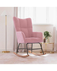 Chaise à bascule Rose Velours | Mobilier & Déco