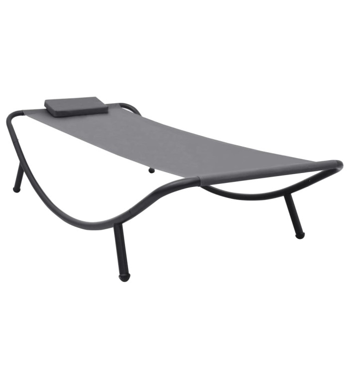 Lit de jardin Gris 200x90 cm Acier | Mobilier & Déco