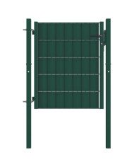Portail de clôture PVC et acier 100x81 cm Vert | Mobilier & Déco