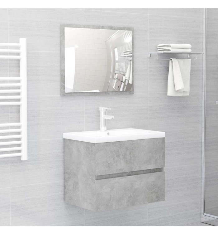 Ensemble de meubles de salle de bain 2 pcs gris béton | Mobilier & Déco