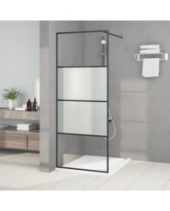 Paroi de douche Noir 80x195 cm Verre ESG demi-dépoli | Mobilier & Déco