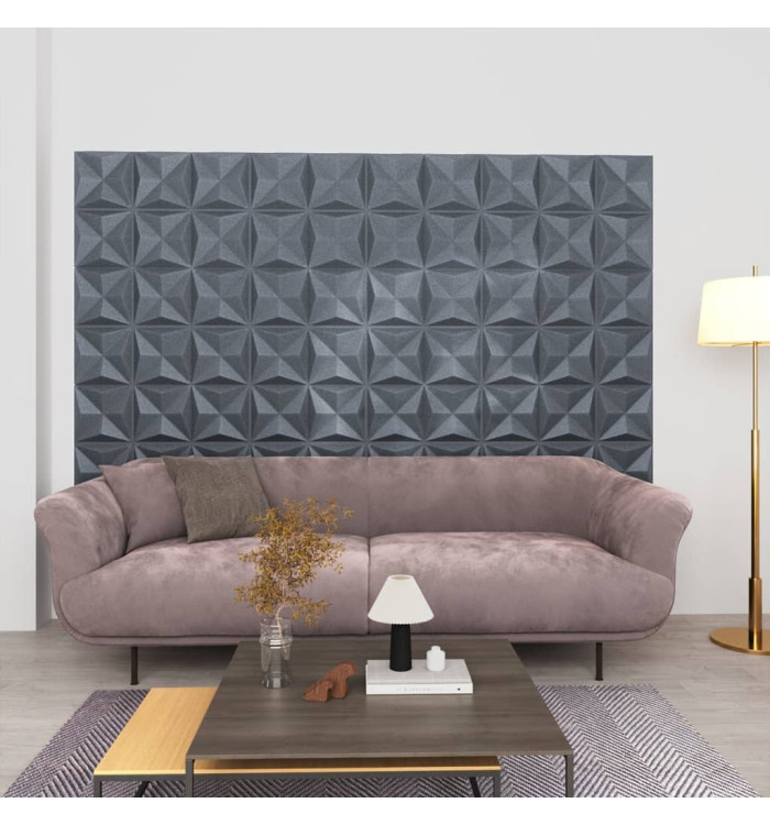 Panneaux muraux 3D 48 pcs 50x50 cm gris origami 12 m² | Mobilier & Déco