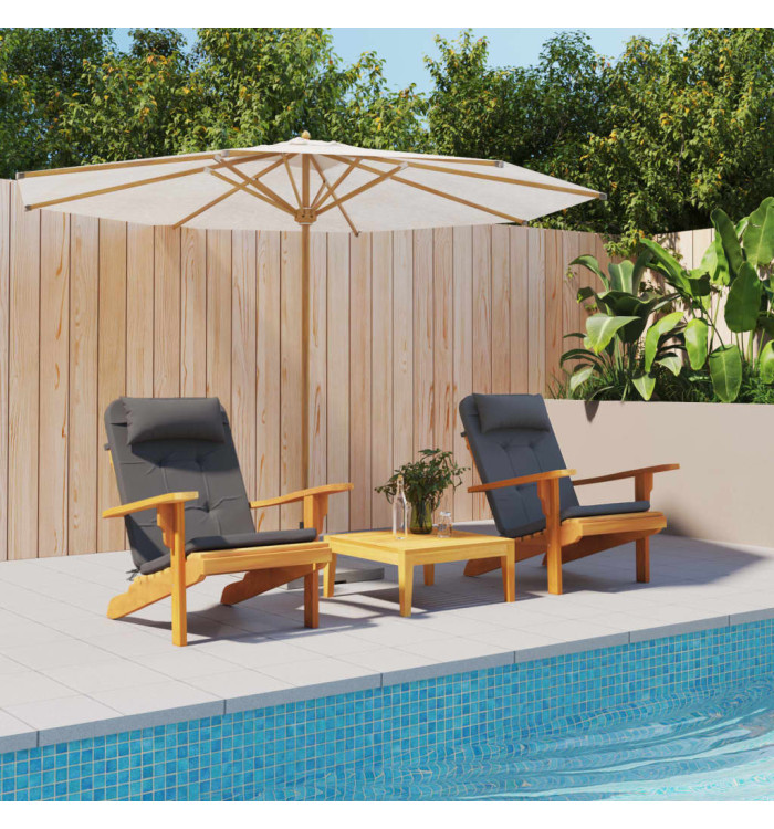 Coussins de chaise adirondack lot de 2 anthracite tissu oxford | Mobilier & Déco