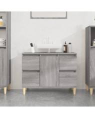 Meuble d'évier sonoma gris 80x33x60 cm bois d'ingénierie | Mobilier & Déco