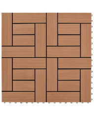 Carreaux de terrasse 30x30 cm 11 pcs Marron WPC 1 m2 | Mobilier & Déco