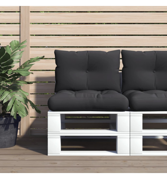 Coussins de palette lot de 2 noir tissu | Mobilier & Déco