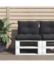 Coussins de palette lot de 2 noir tissu | Mobilier & Déco